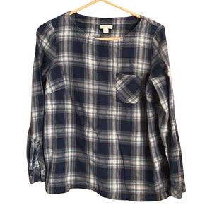 💜💜 J•Jill 100% Cotton Plaid Shirt Size XS